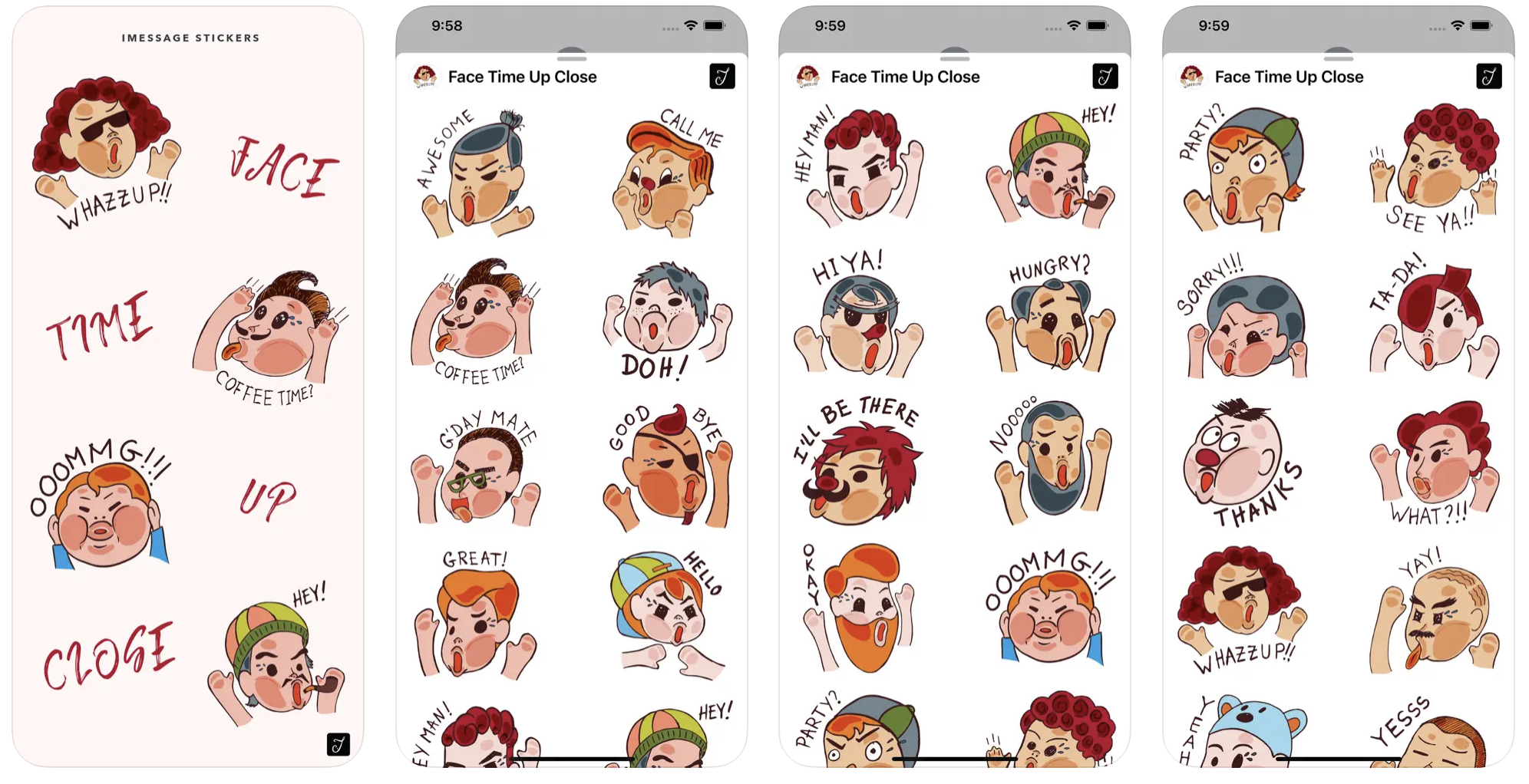 Face Time Up Close Stickers